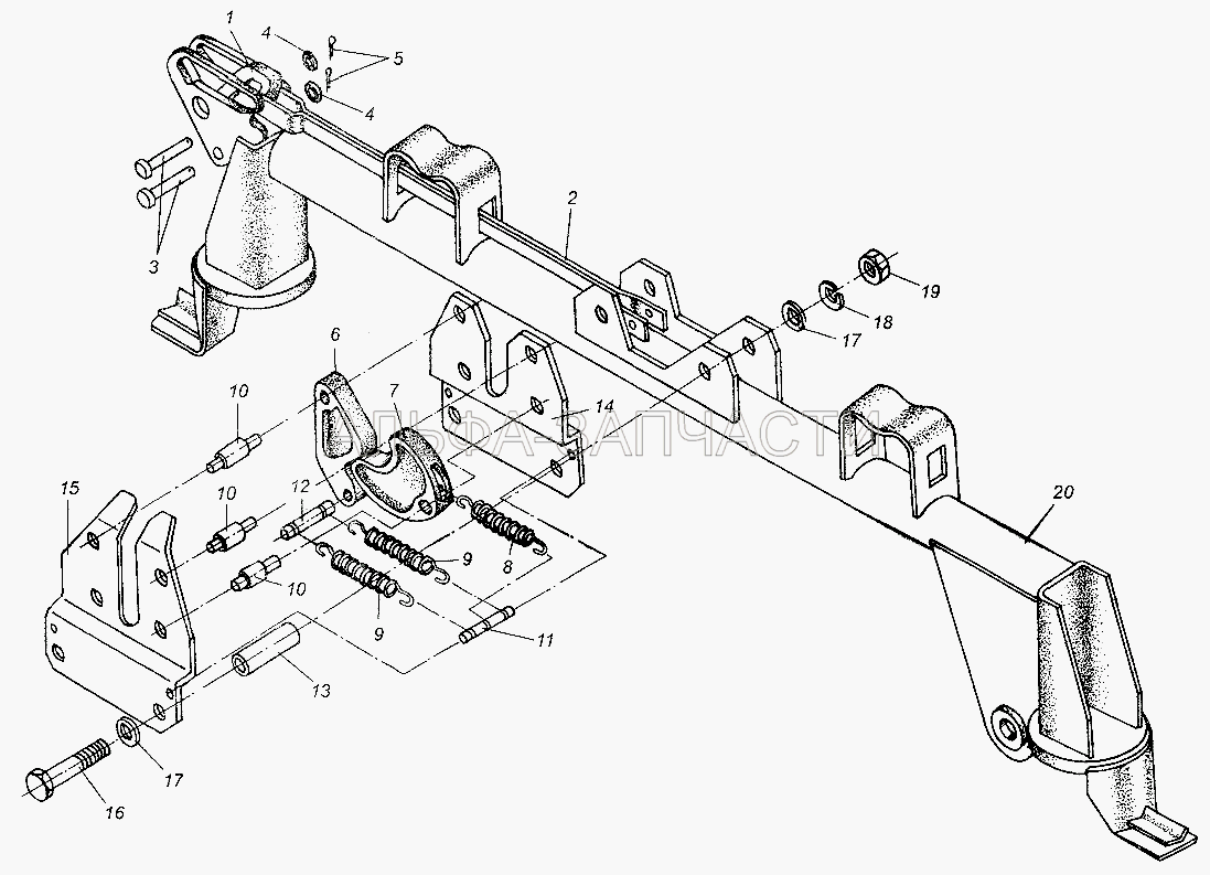 Запорный механизм кабины (5336-5001609-01 Рукоятка) 